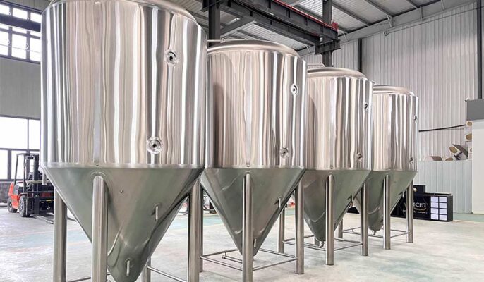 Diferentes tipos de tanques de fermentação