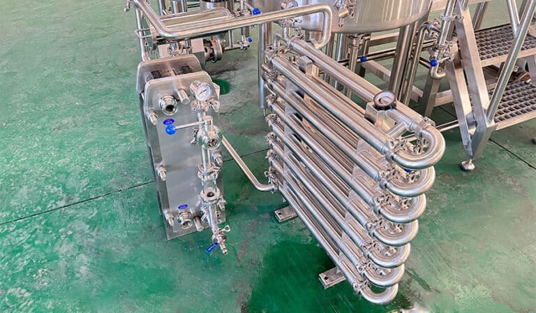 The role of wort cooler 4 Tubular heat exchanger