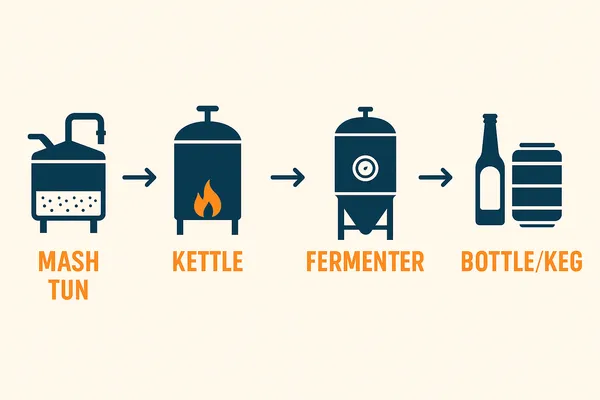 Micro Brewery Setup: The Ultimate Guide to Starting Your Own Brewery 4 Brewing process flowchart